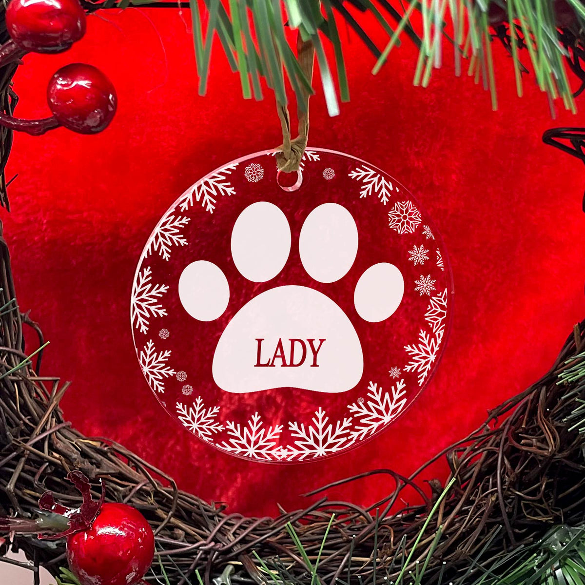 Patte - Décoration de Noël en plexiglas personnalisée