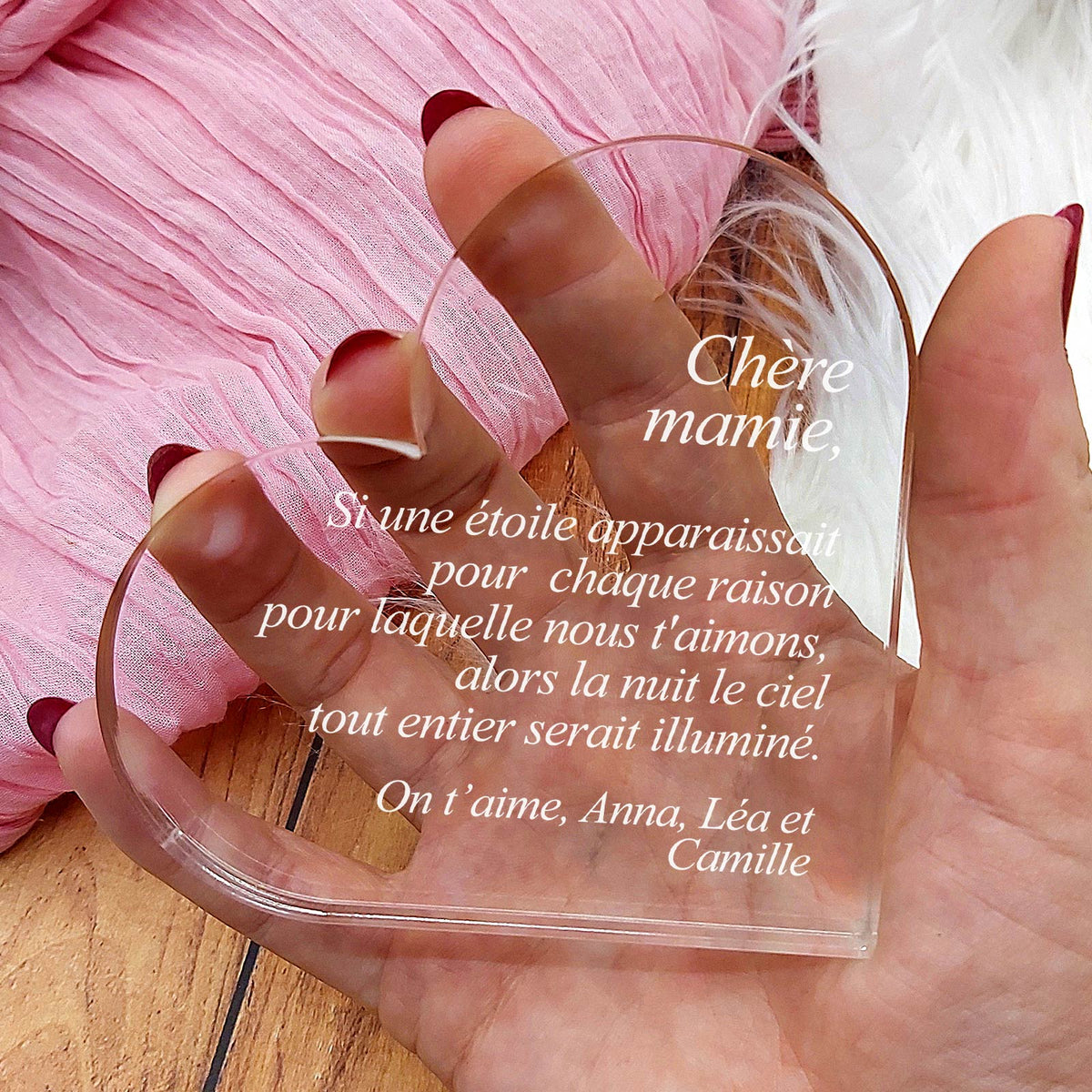 Si une étoile apparaissait… - Cœur en plexiglas