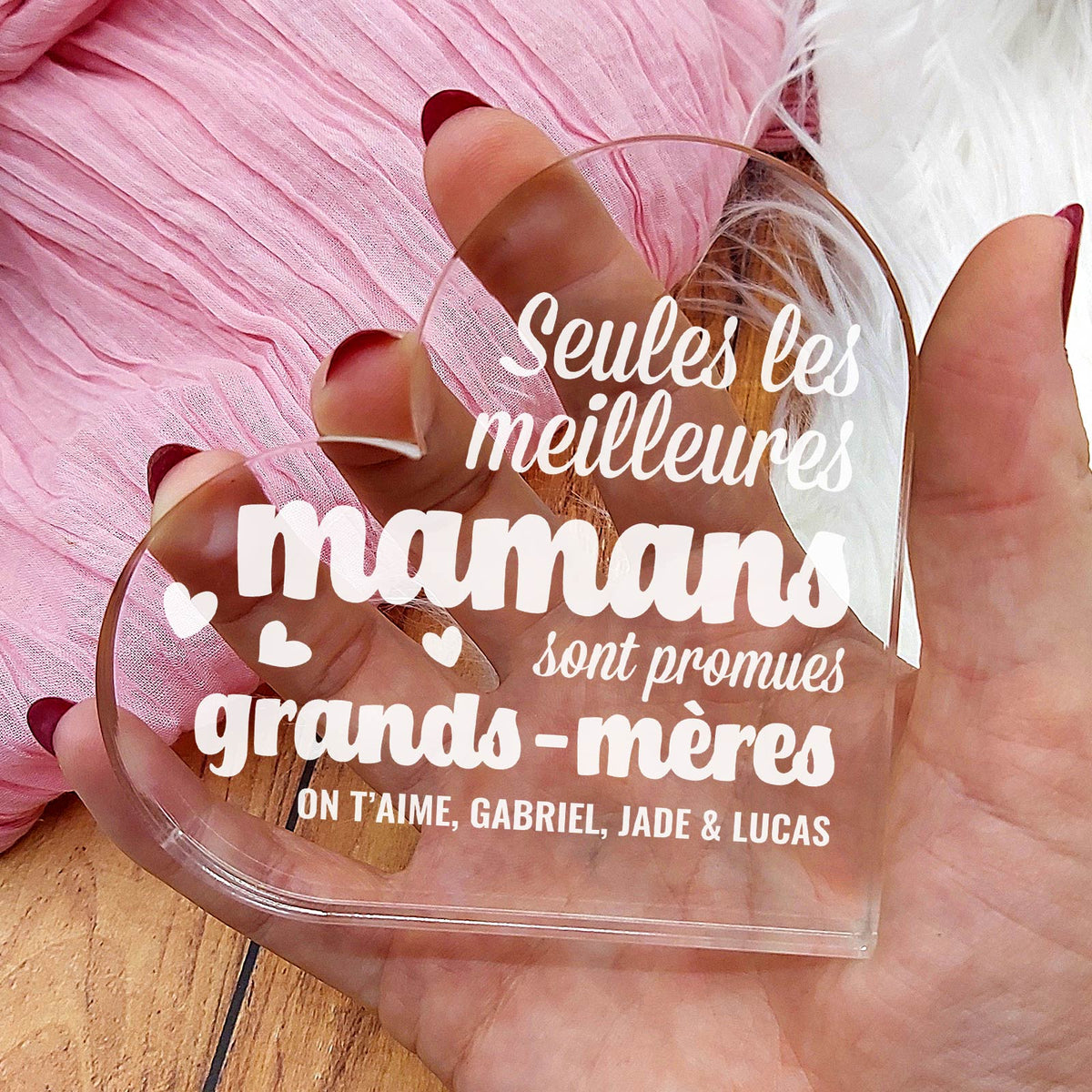 Seules les meilleures mamans sont promues – Cœur en plexiglas