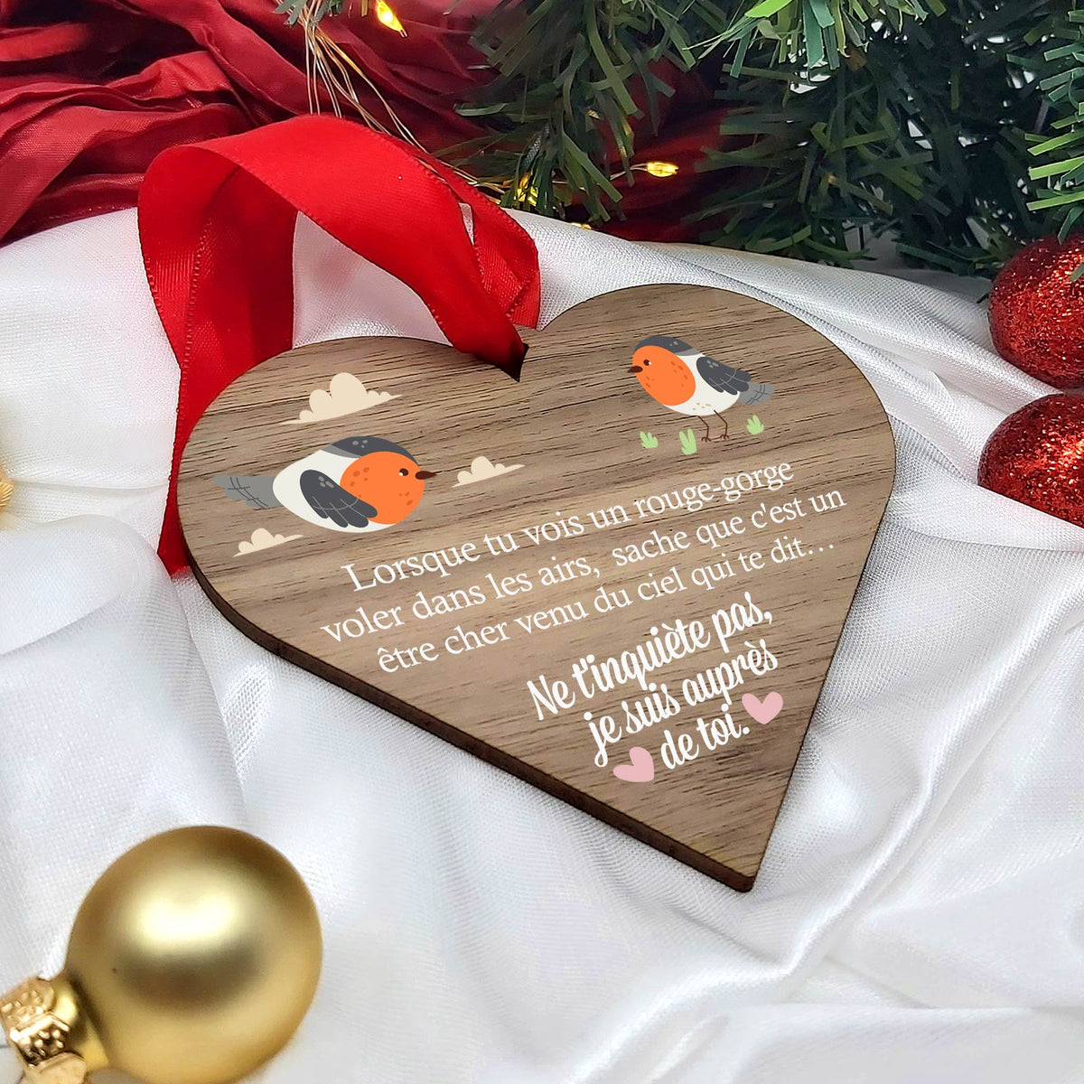 Ne t&#39;inquiète pas - Cœur en bois