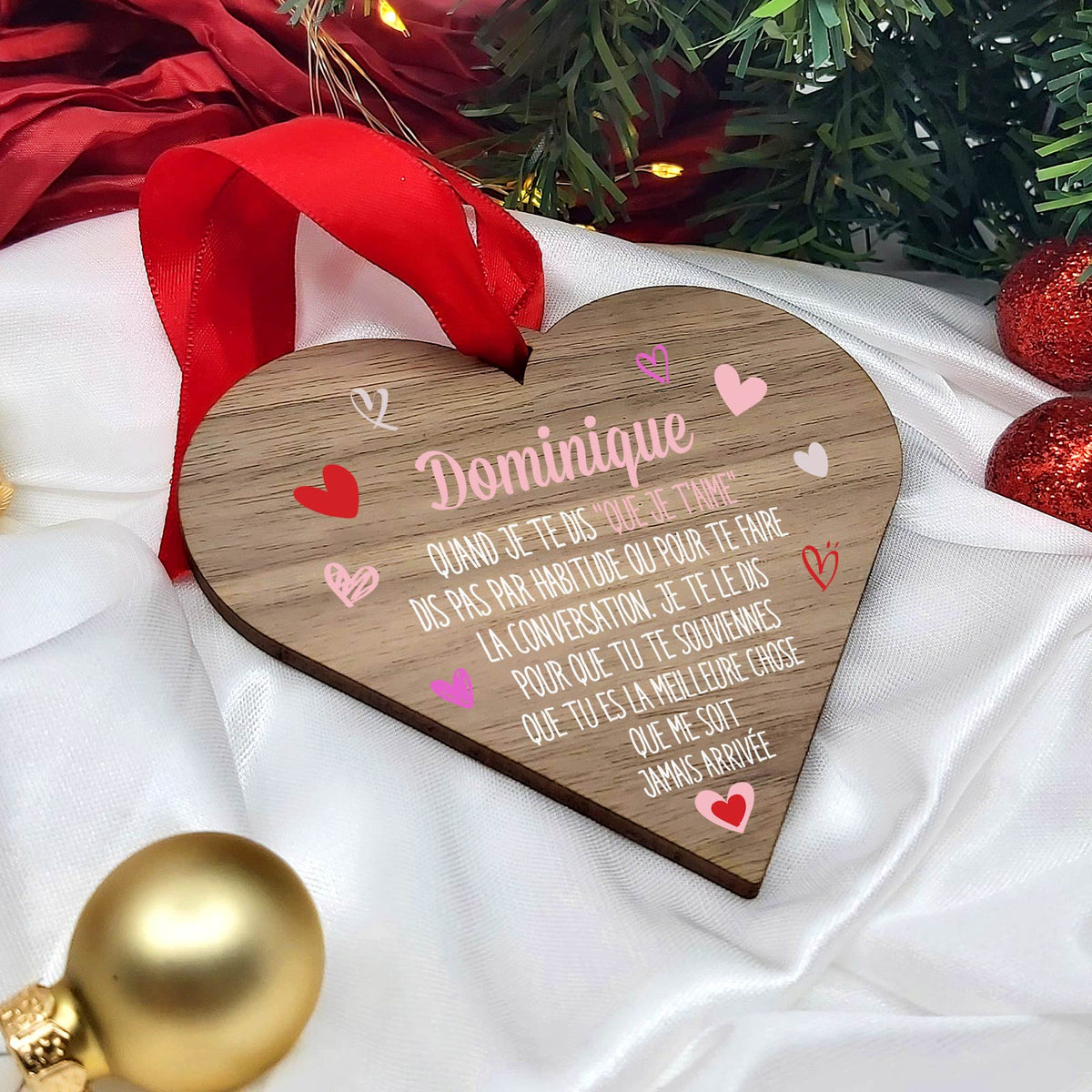 Que je t&#39;aime - Cœur en bois