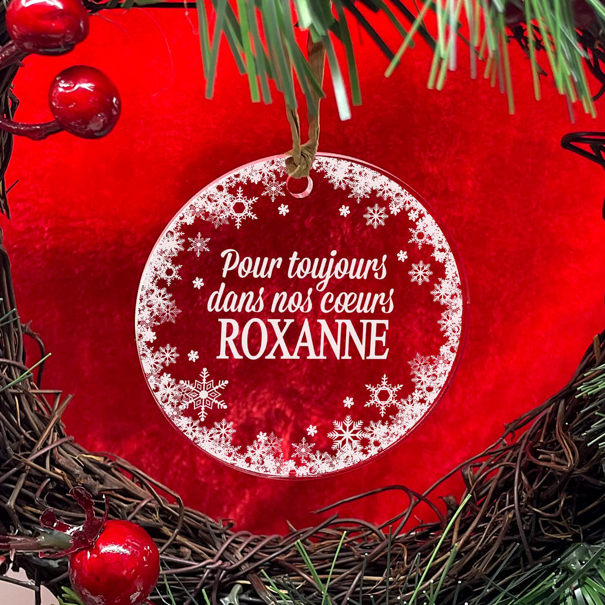 Pour toujours dans nos cœurs – Décoration de Noël en plexiglas