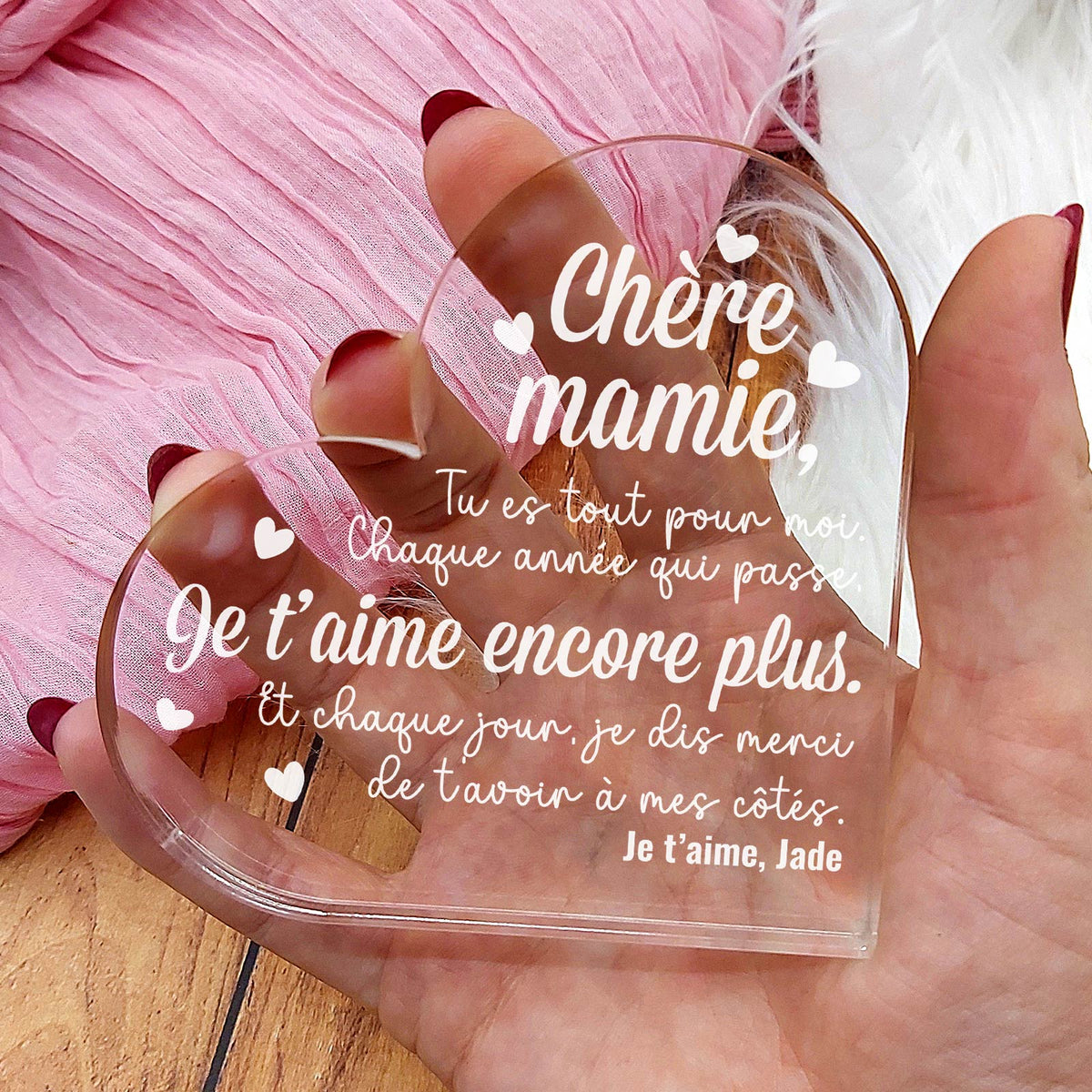 Tu es tout pour moi - Cœur en plexiglas