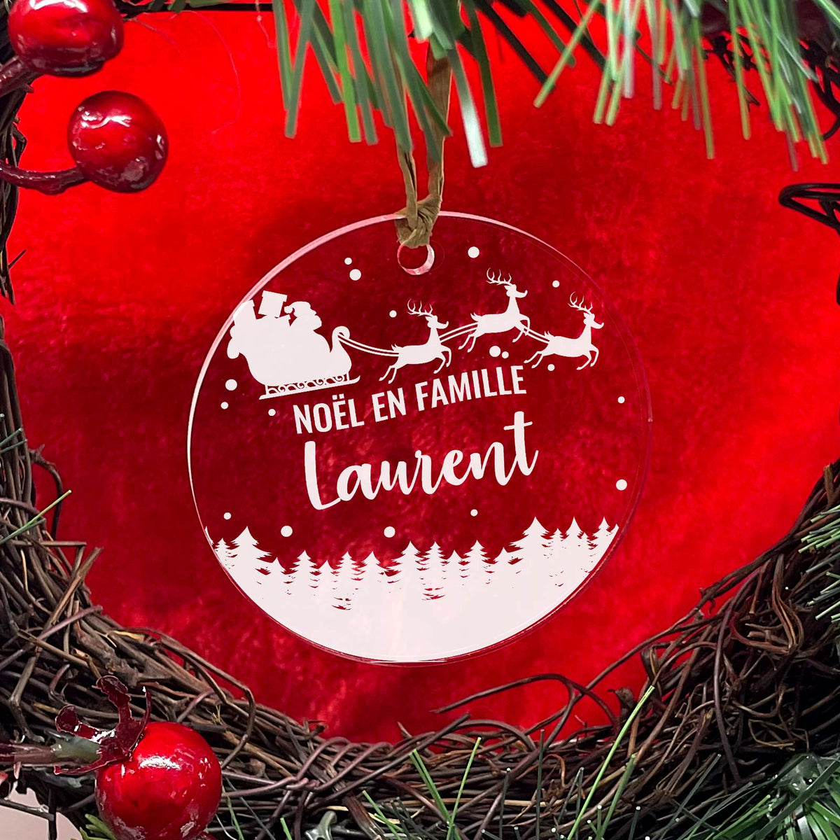 Noël en famille...  Décoration en plexiglas