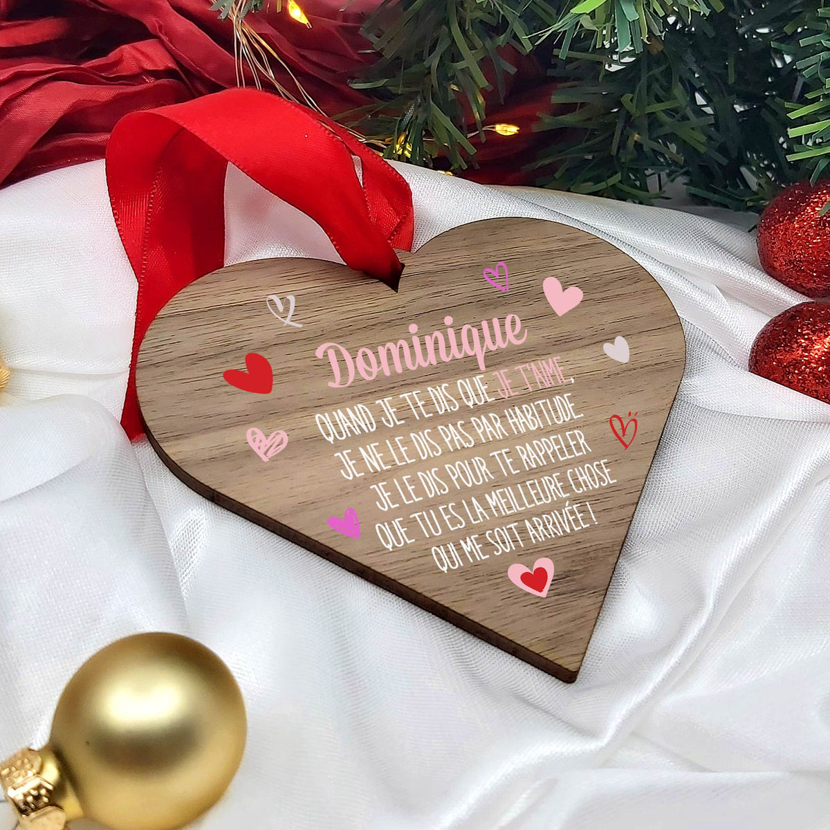 Quand je te dis que je t&#39;aime - Cœur en bois