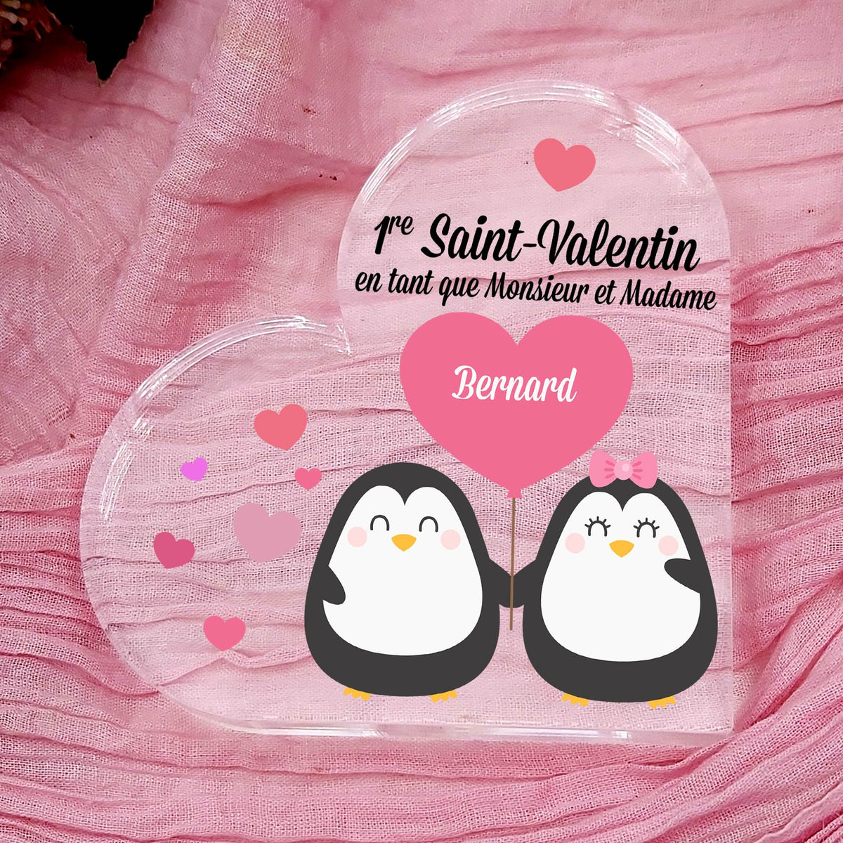 1re Saint-Valentin En Tant Que Mariés - Cœur En Plexiglas