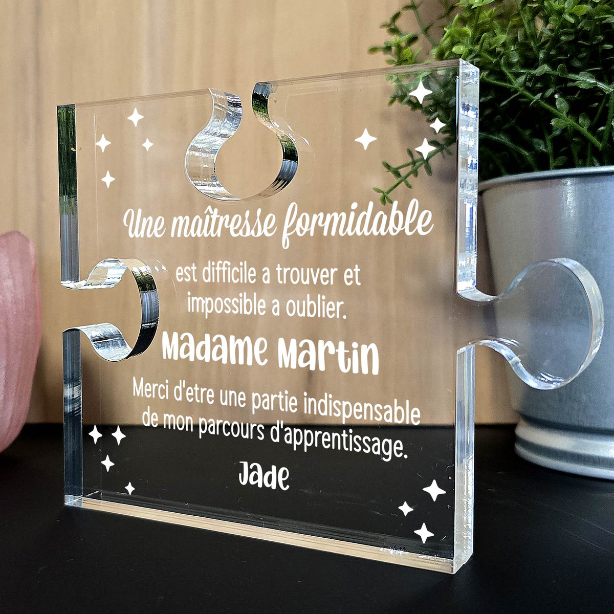 Une maîtresse formidable - Puzzle en Plexiglas