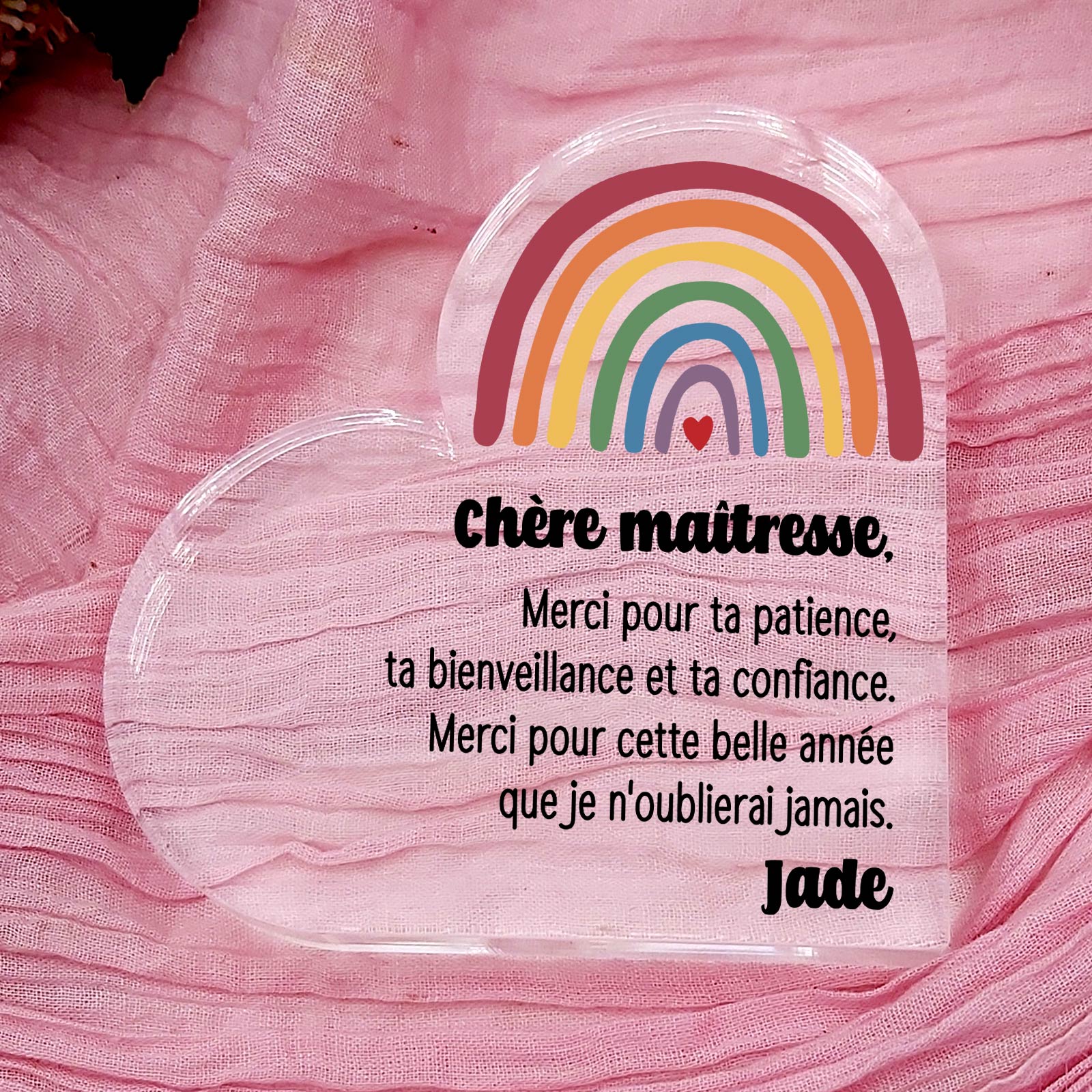 Merci pour cette belle année - Cœur En Plexiglas