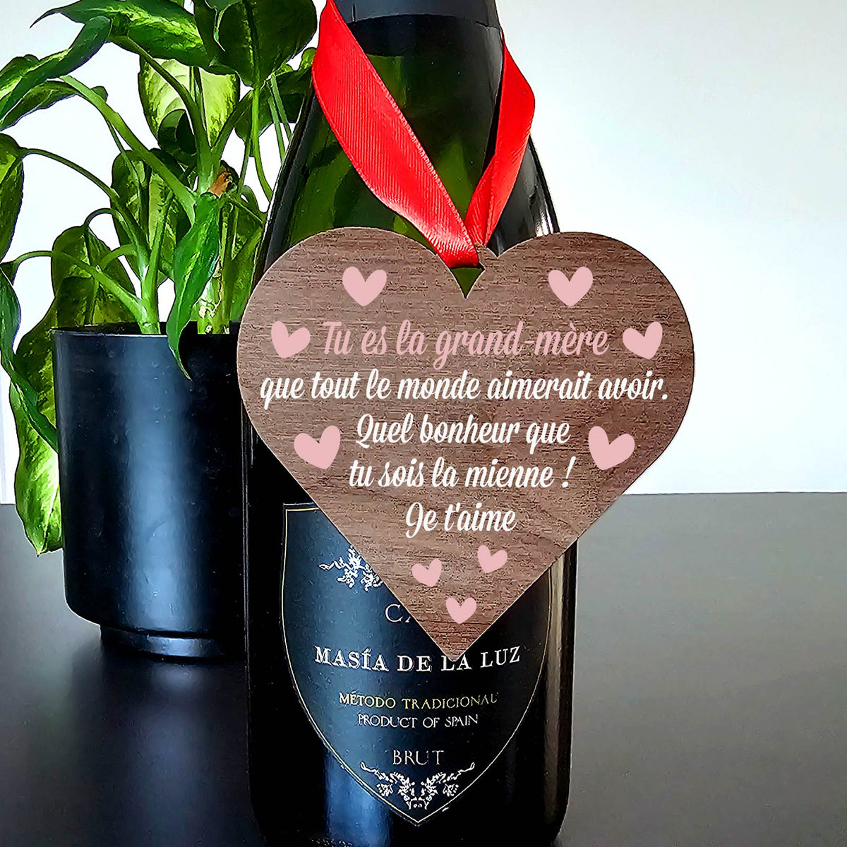 La grand-mère que tout le monde aimerait avoir - Cœur en bois