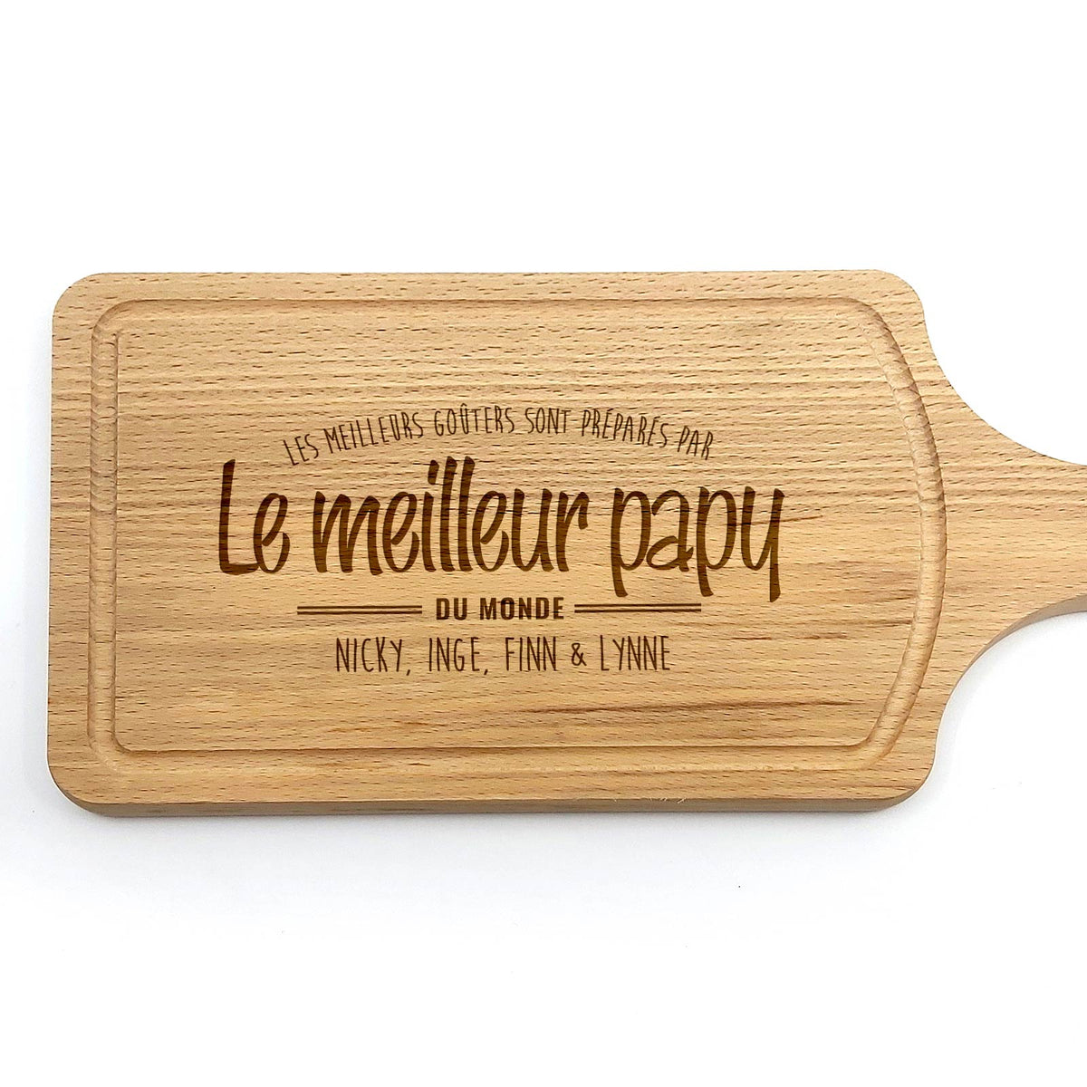 Planche à découper personnalisée avec noms et Initiale