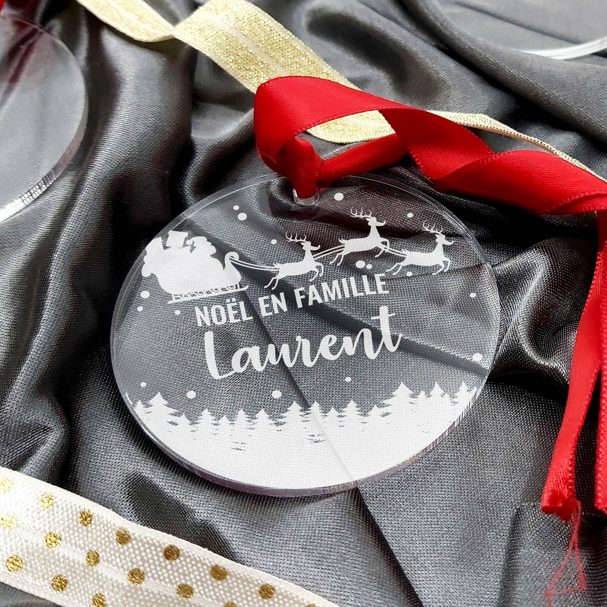 Noël en famille...  Décoration en plexiglas