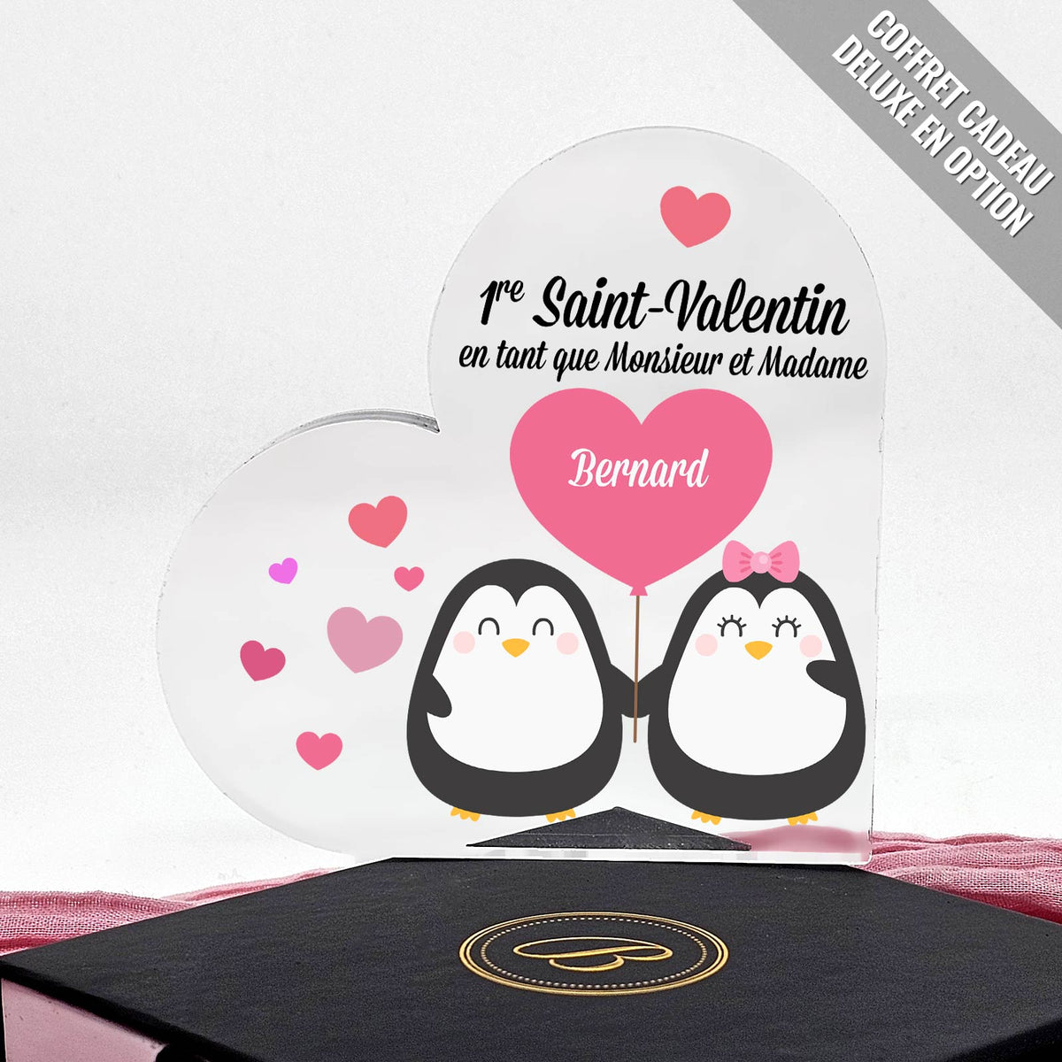 1re Saint-Valentin En Tant Que Mariés - Cœur En Plexiglas