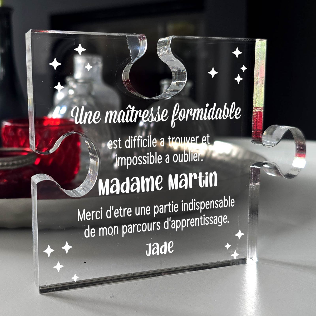 Une maîtresse formidable - Puzzle en Plexiglas