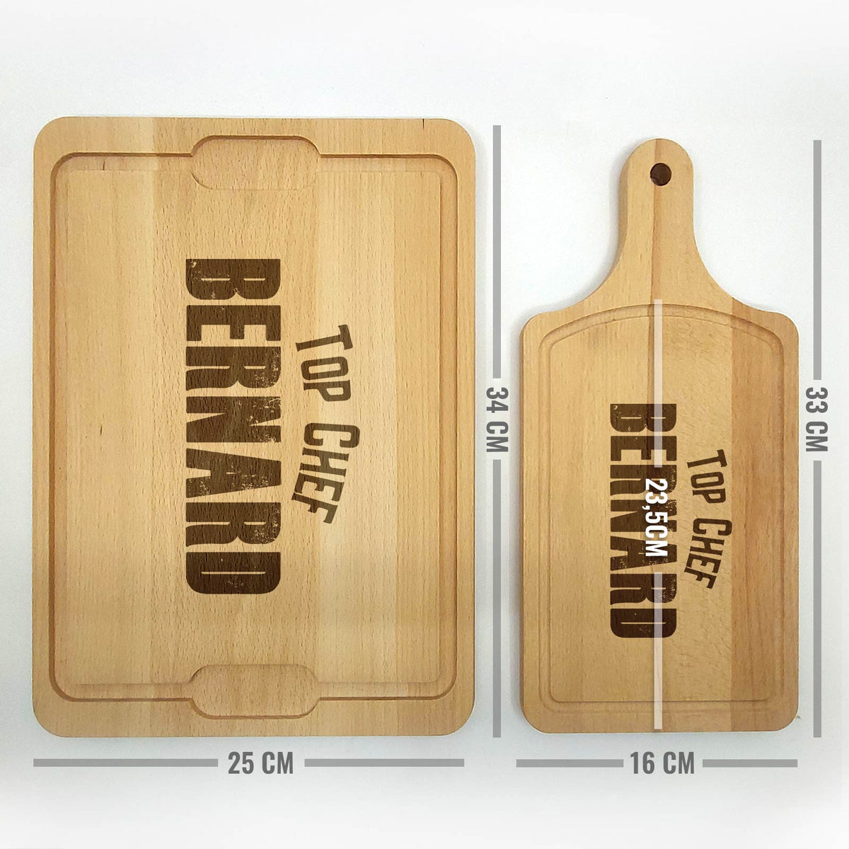 Planche à découper personnalisée avec noms et Initiale