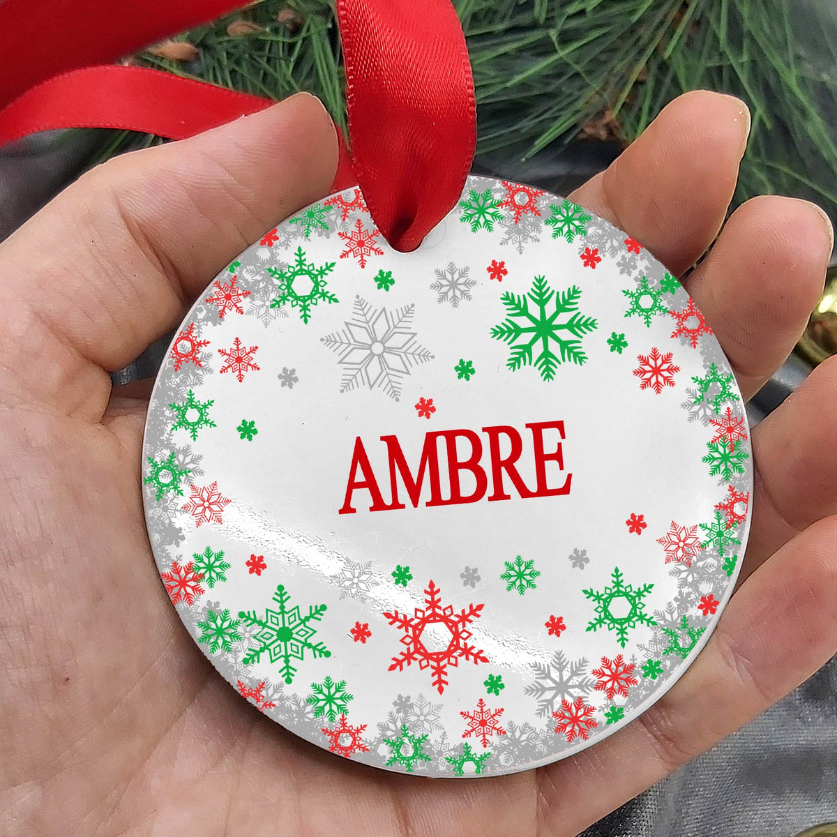 Flocons - Décoration de Noël en céramique personnalisée