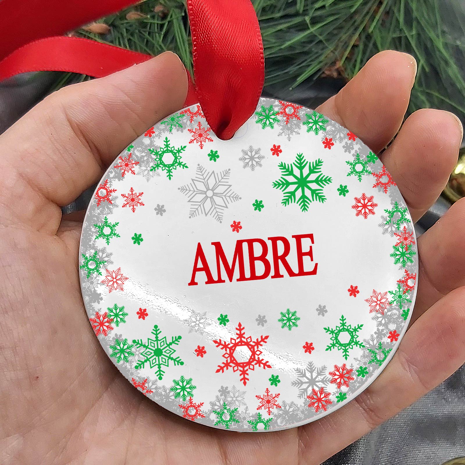 Flocons - Décoration de Noël en céramique personnalisée