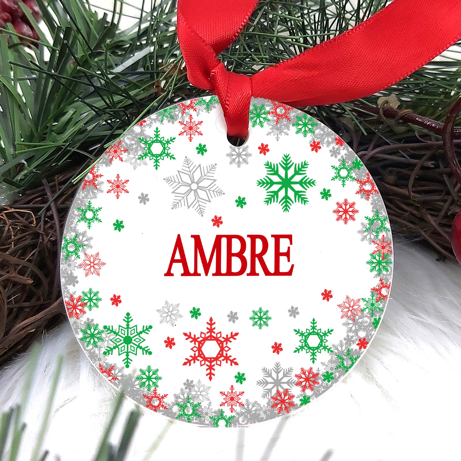 Flocons - Décoration de Noël en céramique personnalisée