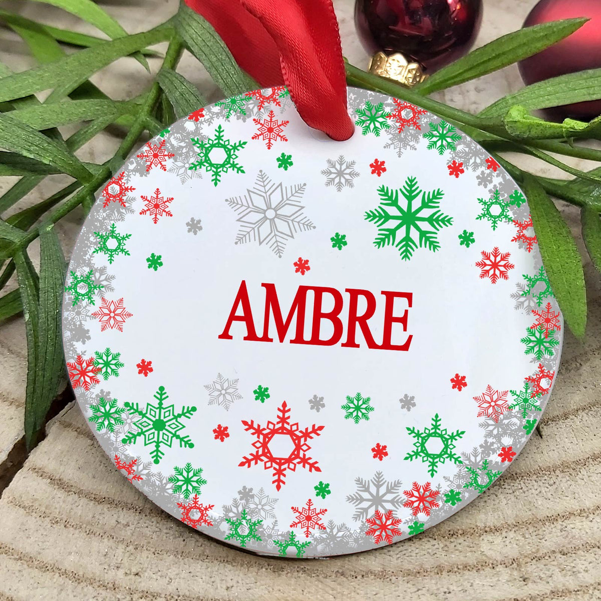Flocons - Décoration de Noël en céramique personnalisée