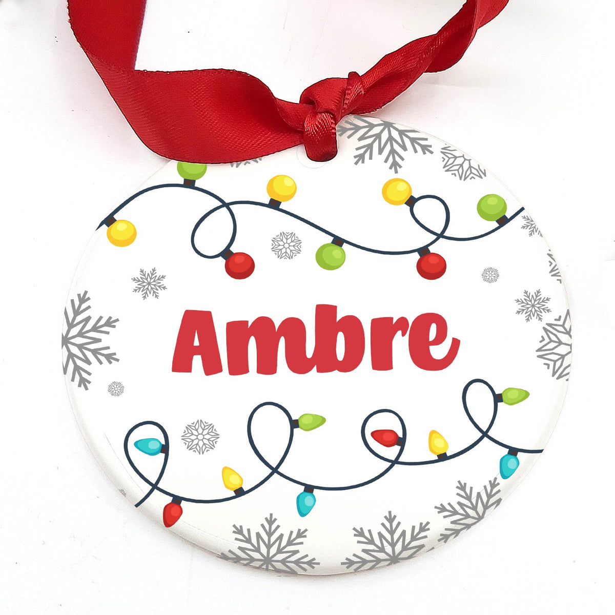 Lumières de Noël avec nom décoration en céramique