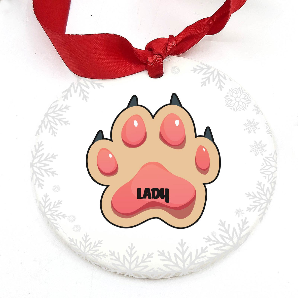 Patte de chien - Décoration de Noël en céramique personnalisée