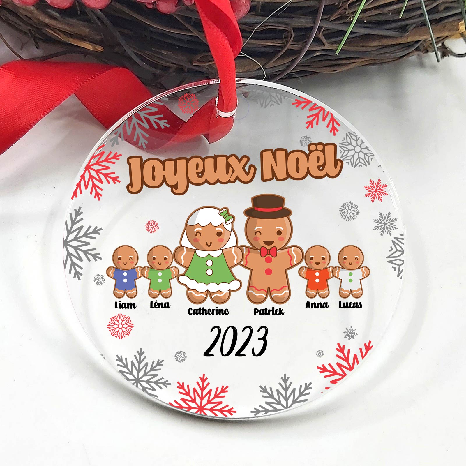 Famille Biscuits de Noël - Décoration en plexiglas
