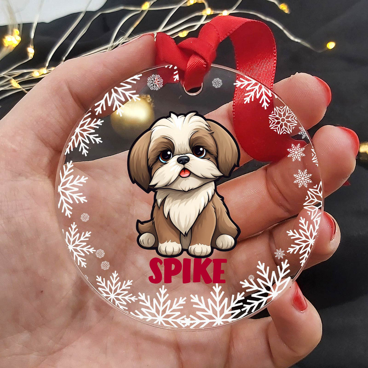 Race de chien - Décoration de Noël en plexiglas personnalisée