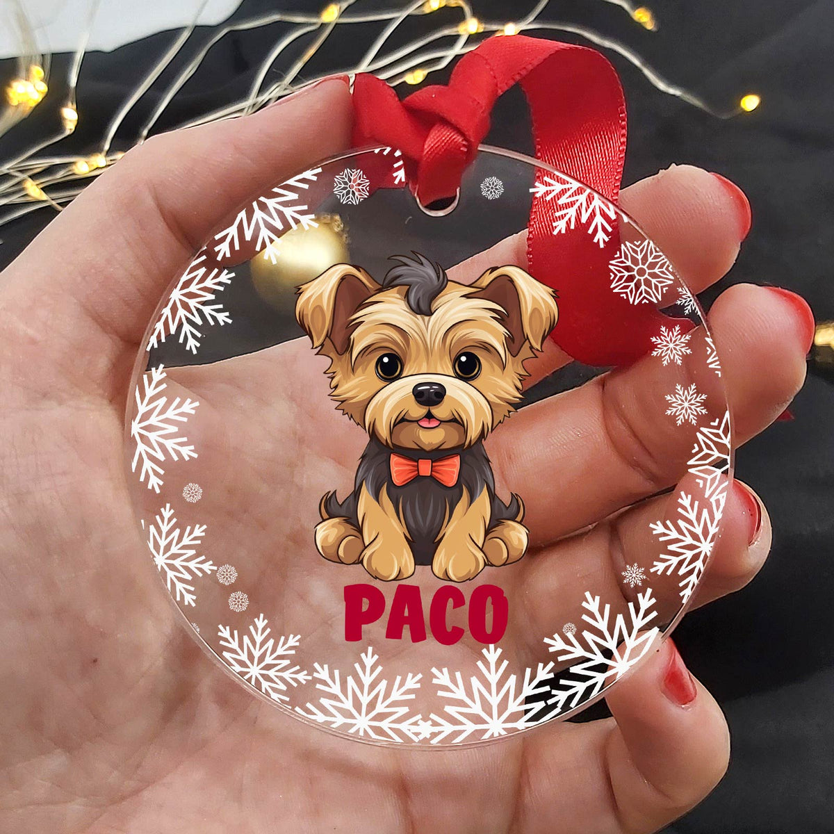 Race de chien - Décoration de Noël en plexiglas personnalisée