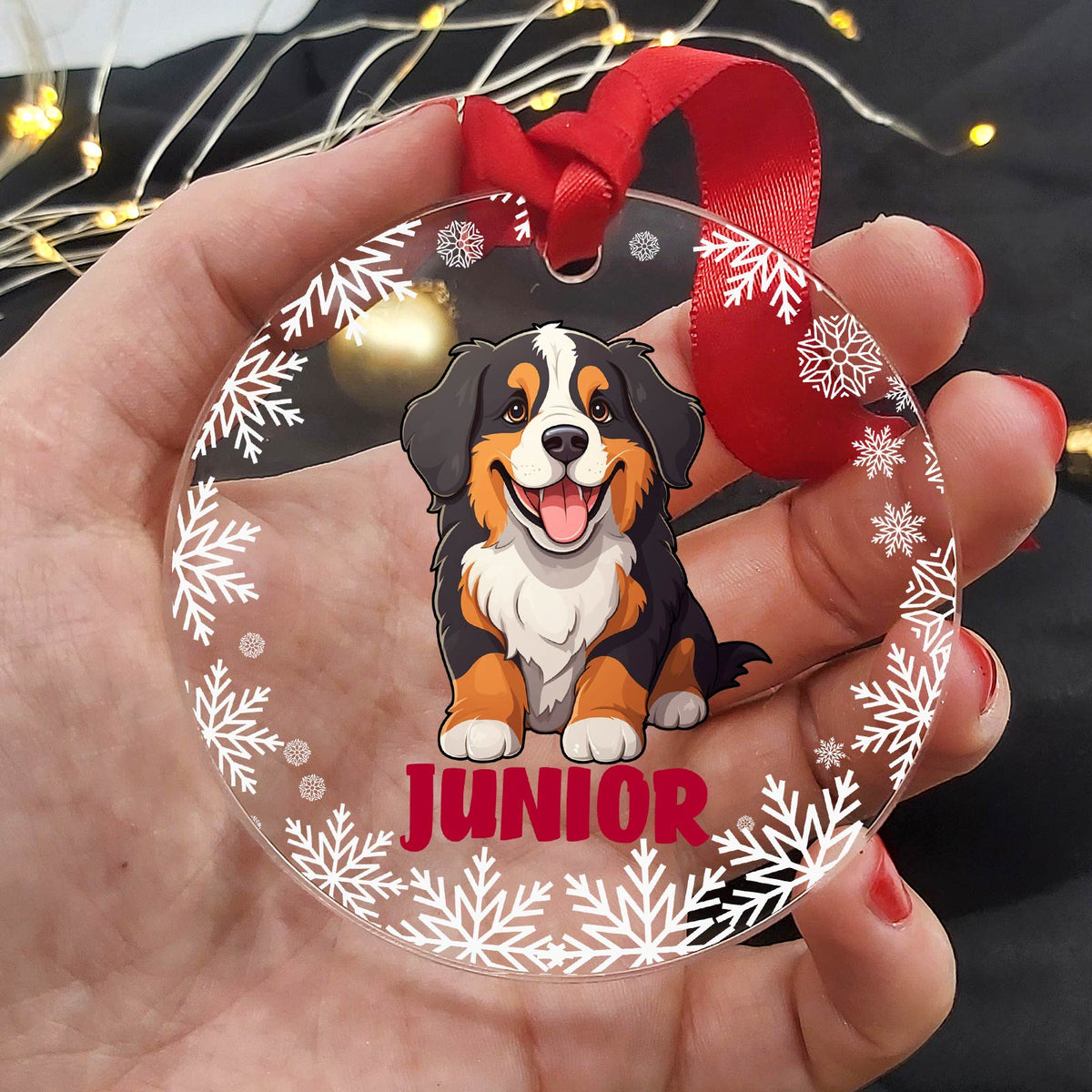 Race de chien - Décoration de Noël en plexiglas personnalisée