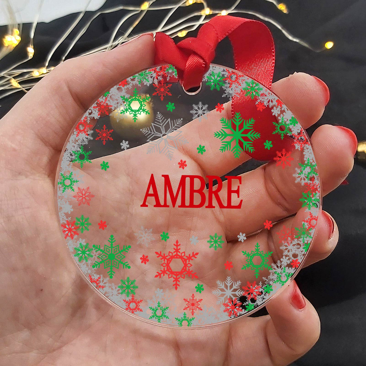 Flocons - Décoration de Noël en plexiglas personnalisée