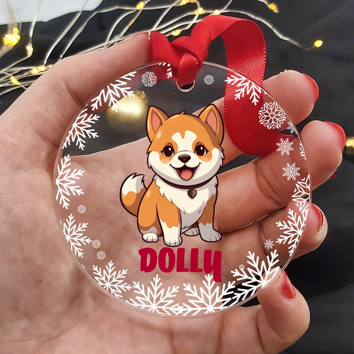 Race de chien - Décoration de Noël en plexiglas personnalisée