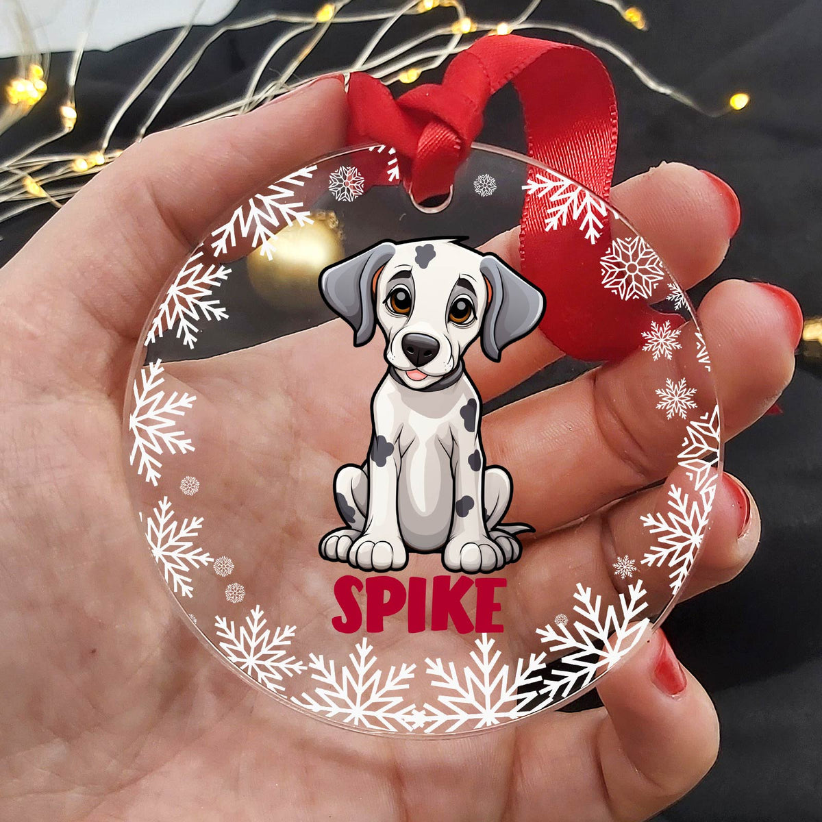 Race de chien - Décoration de Noël en plexiglas personnalisée