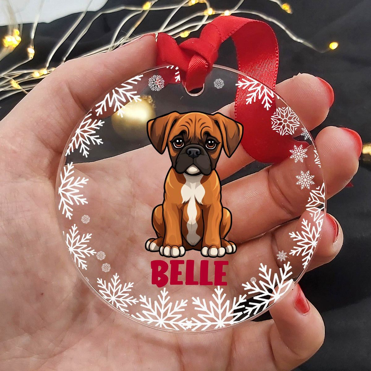 Race de chien - Décoration de Noël en plexiglas personnalisée