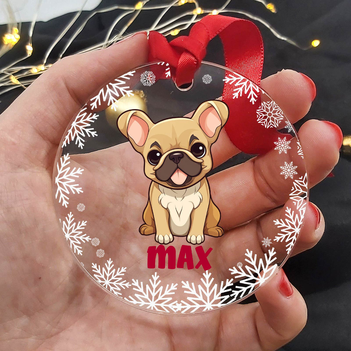 Race de chien - Décoration de Noël en plexiglas personnalisée