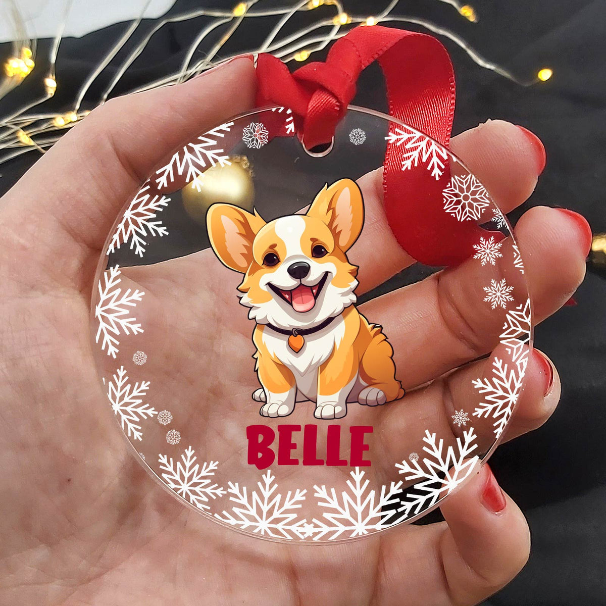 Race de chien - Décoration de Noël en plexiglas personnalisée