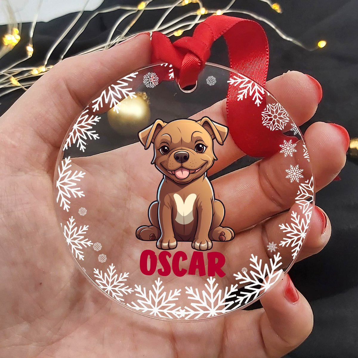 Race de chien - Décoration de Noël en plexiglas personnalisée