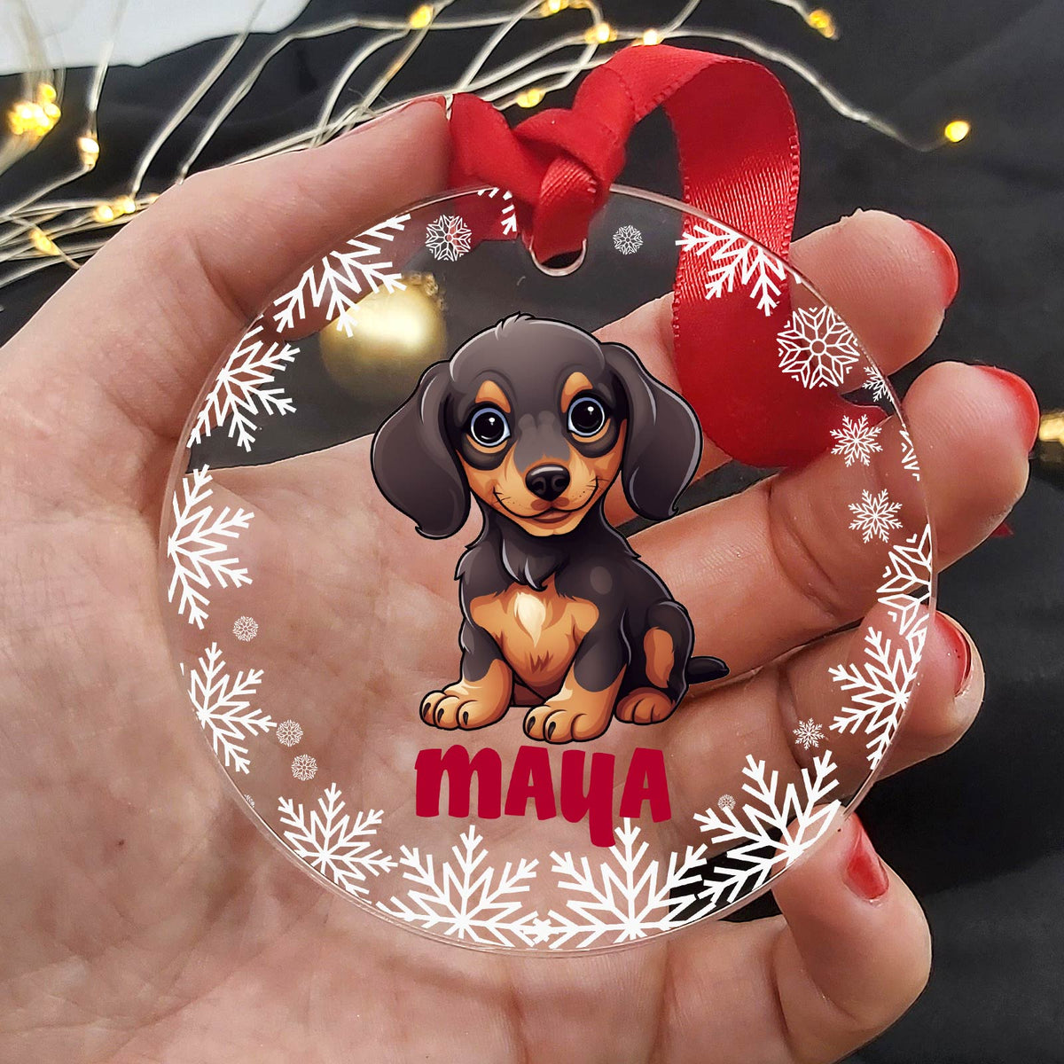 Race de chien - Décoration de Noël en plexiglas personnalisée