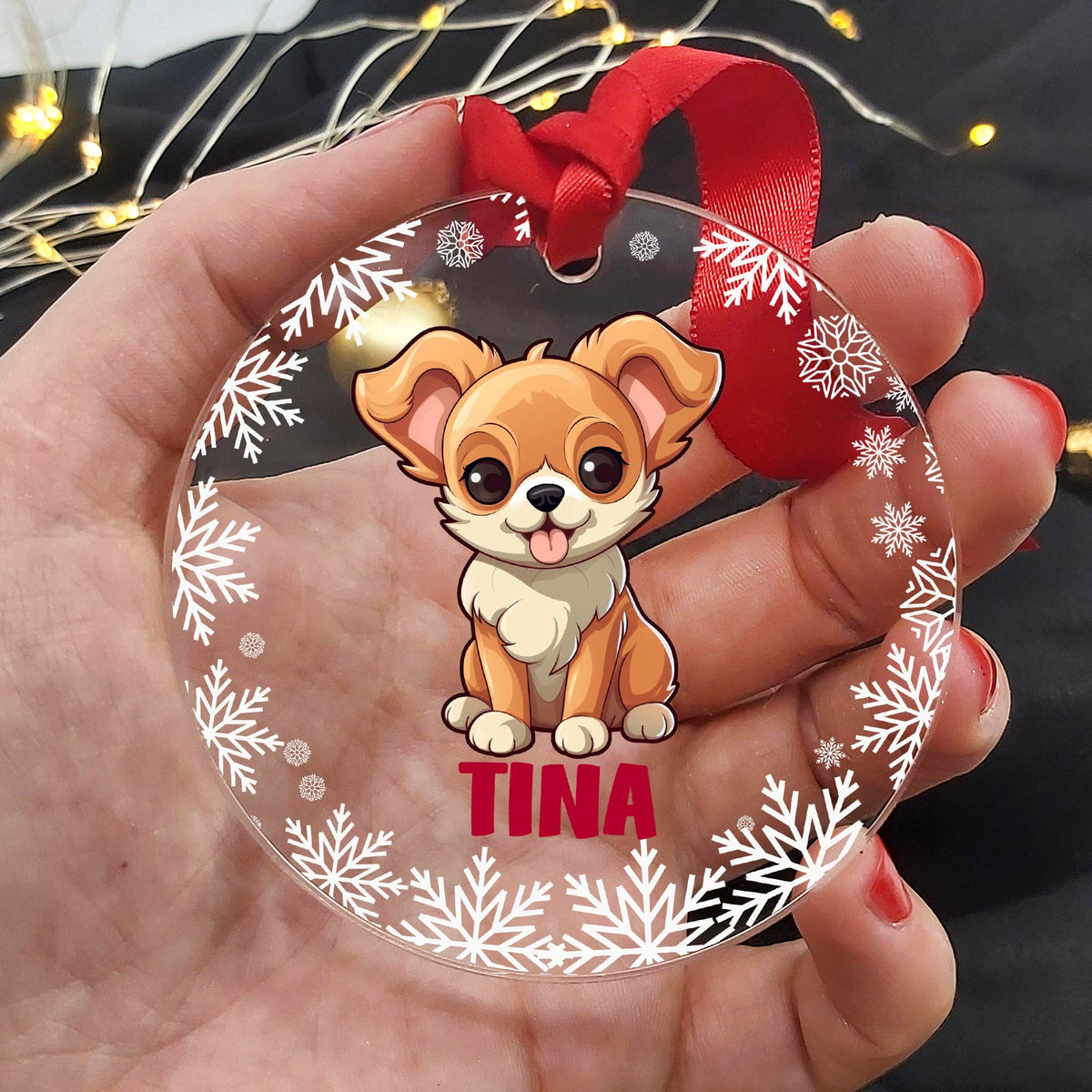 Race de chien - Décoration de Noël en plexiglas personnalisée