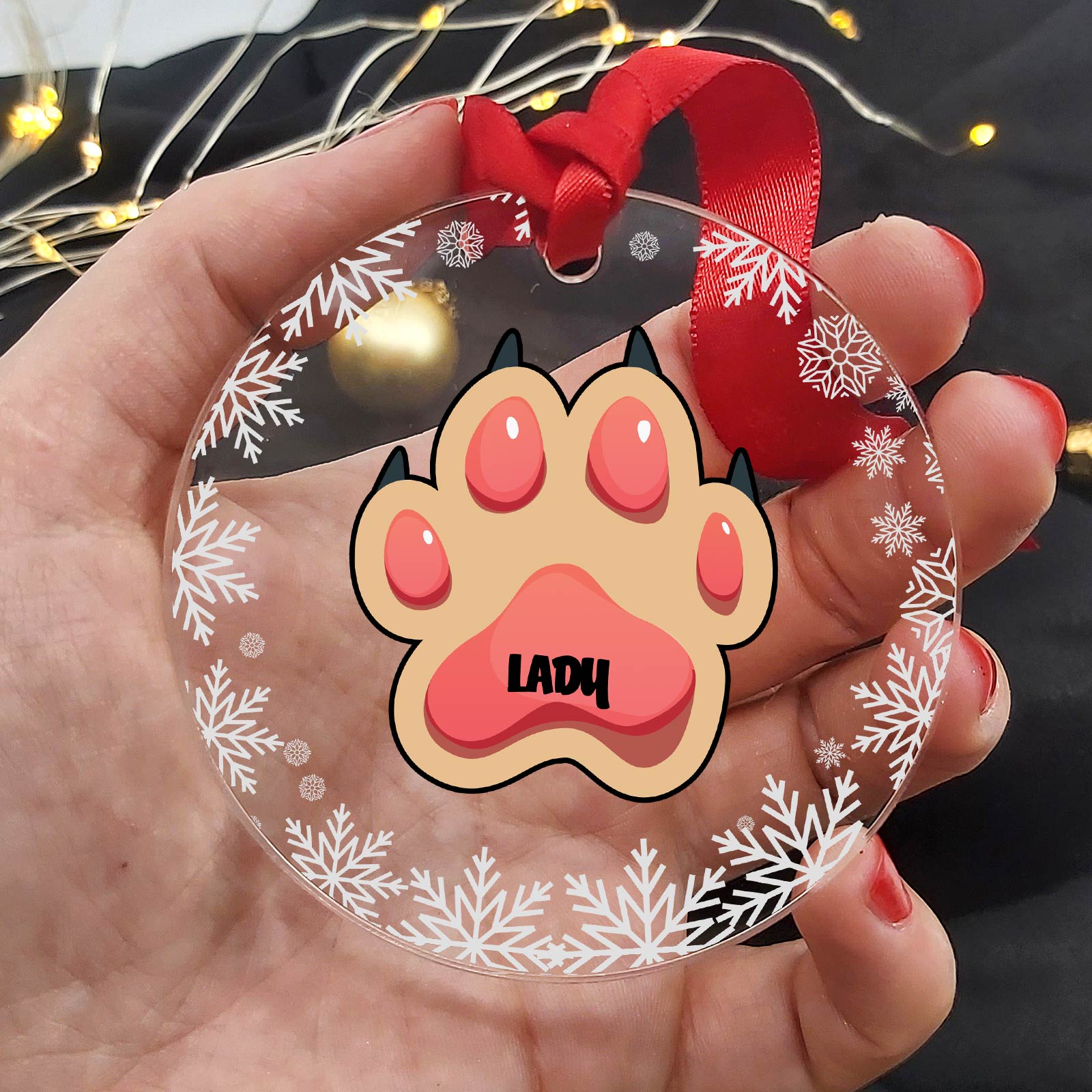Patte de chien - Décoration de Noël en plexiglas personnalisée