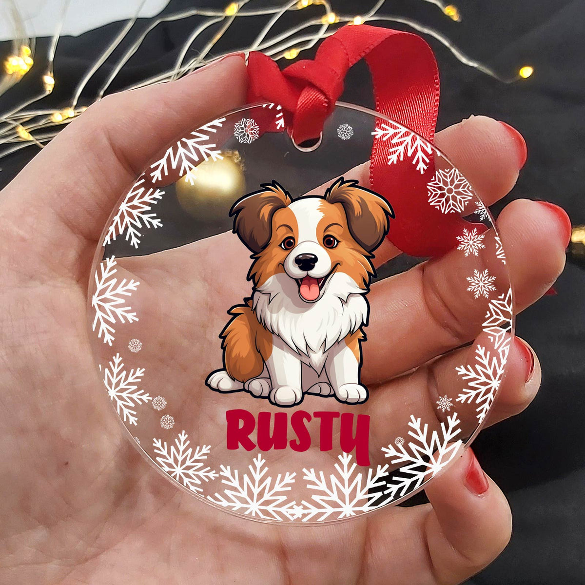 Race de chien - Décoration de Noël en plexiglas personnalisée