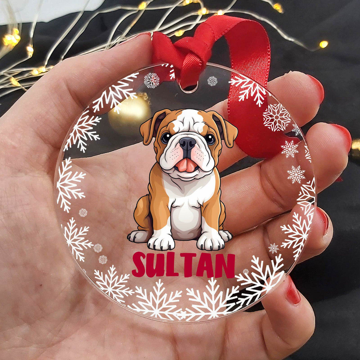 Race de chien - Décoration de Noël en plexiglas personnalisée