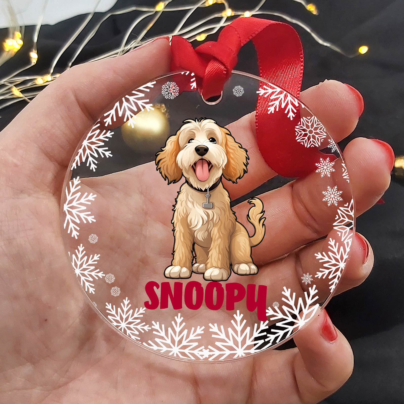 Race de chien - Décoration de Noël en plexiglas personnalisée