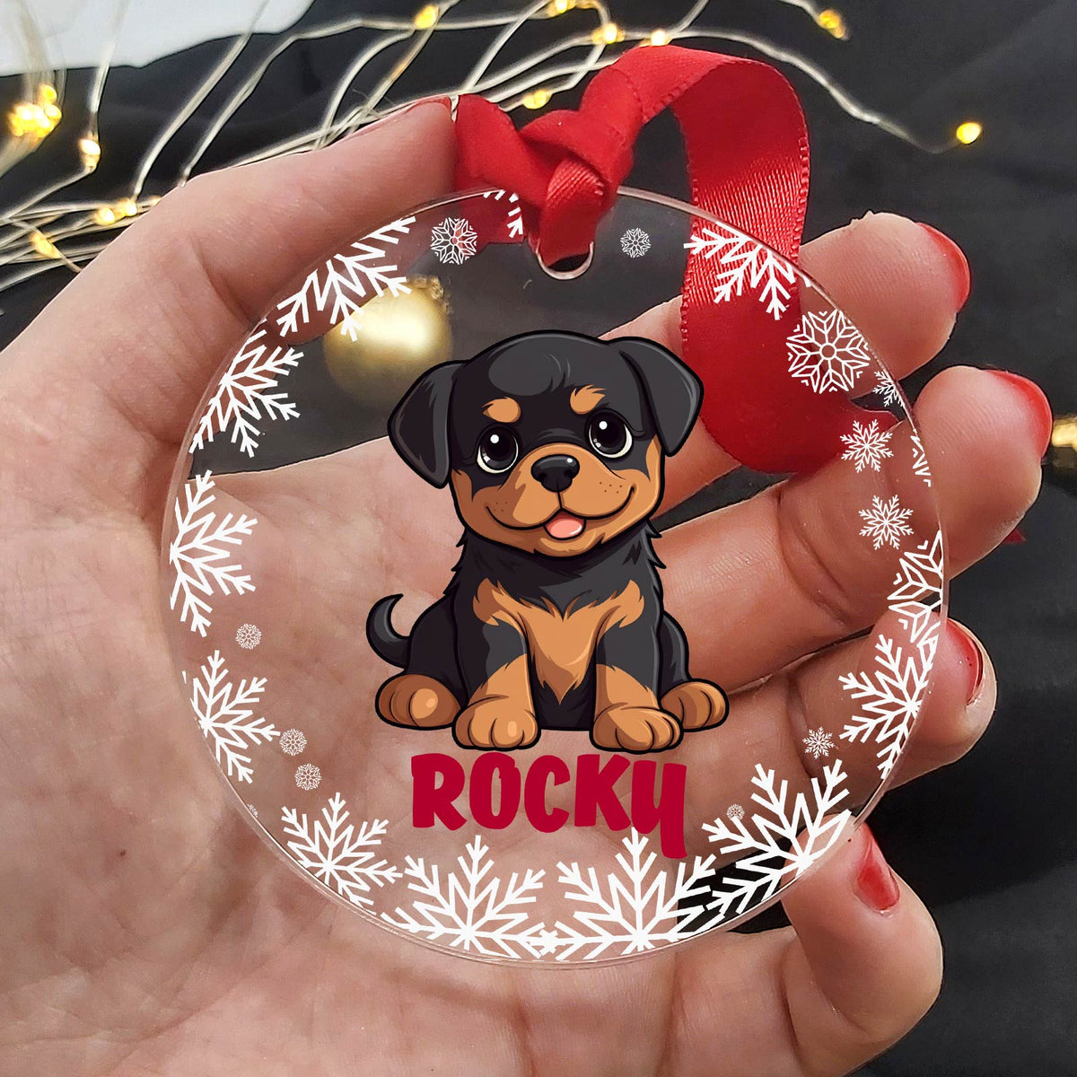 Race de chien - Décoration de Noël en plexiglas personnalisée