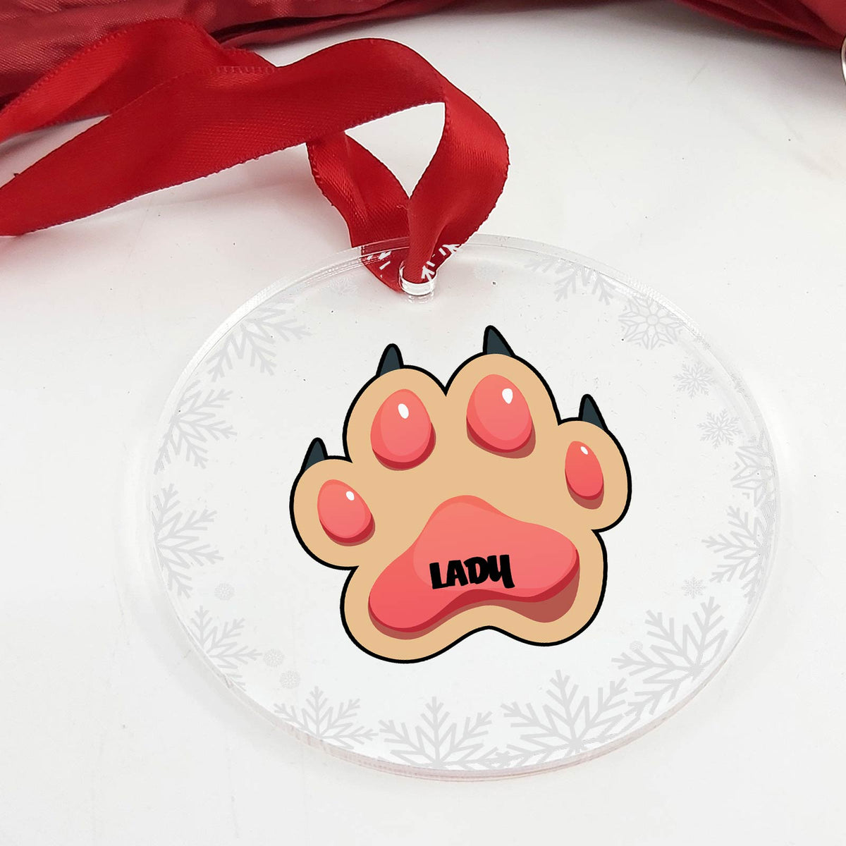 Patte de chien - Décoration de Noël en plexiglas personnalisée
