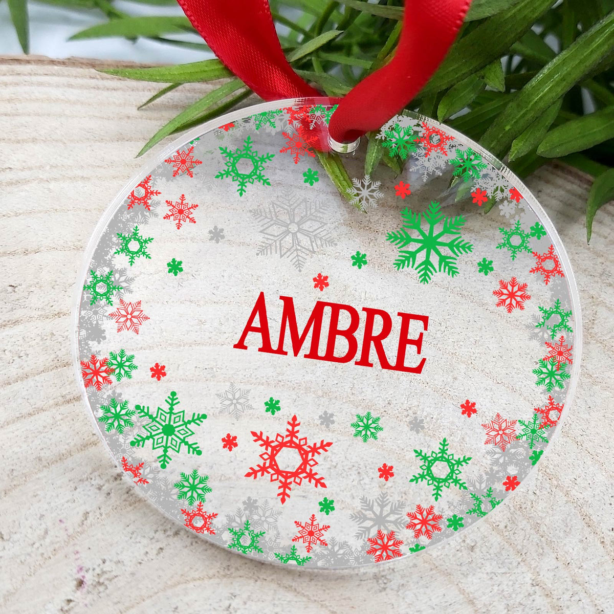 Flocons - Décoration de Noël en plexiglas personnalisée
