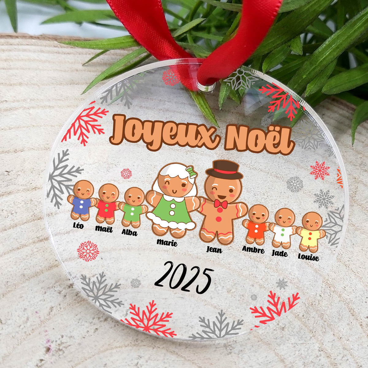 Famille Biscuits de Noël - Décoration en plexiglas