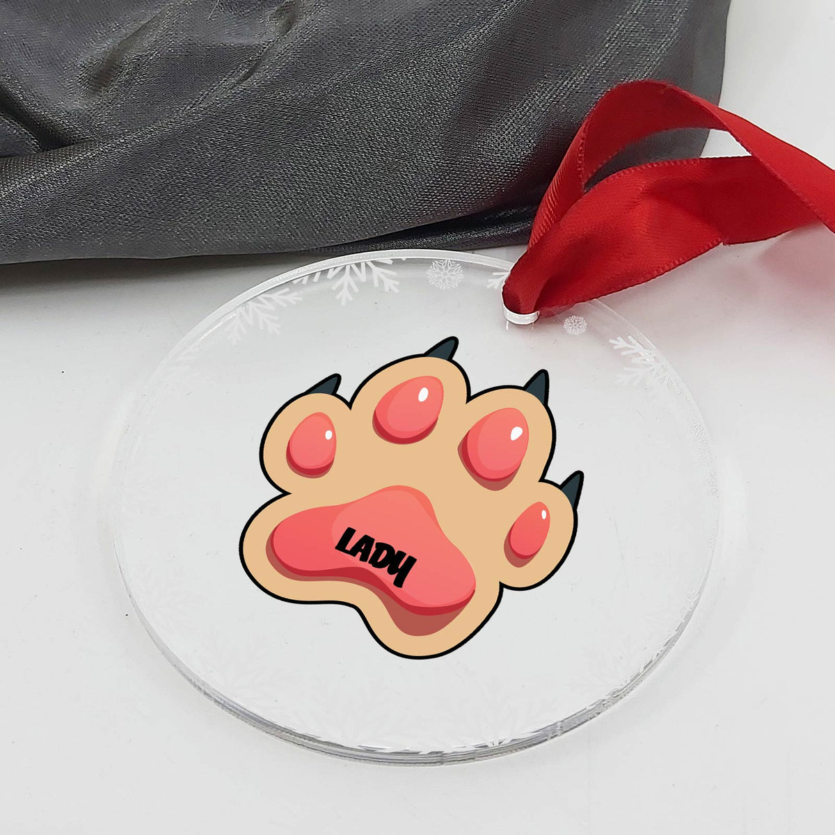 Patte de chien - Décoration de Noël en plexiglas personnalisée