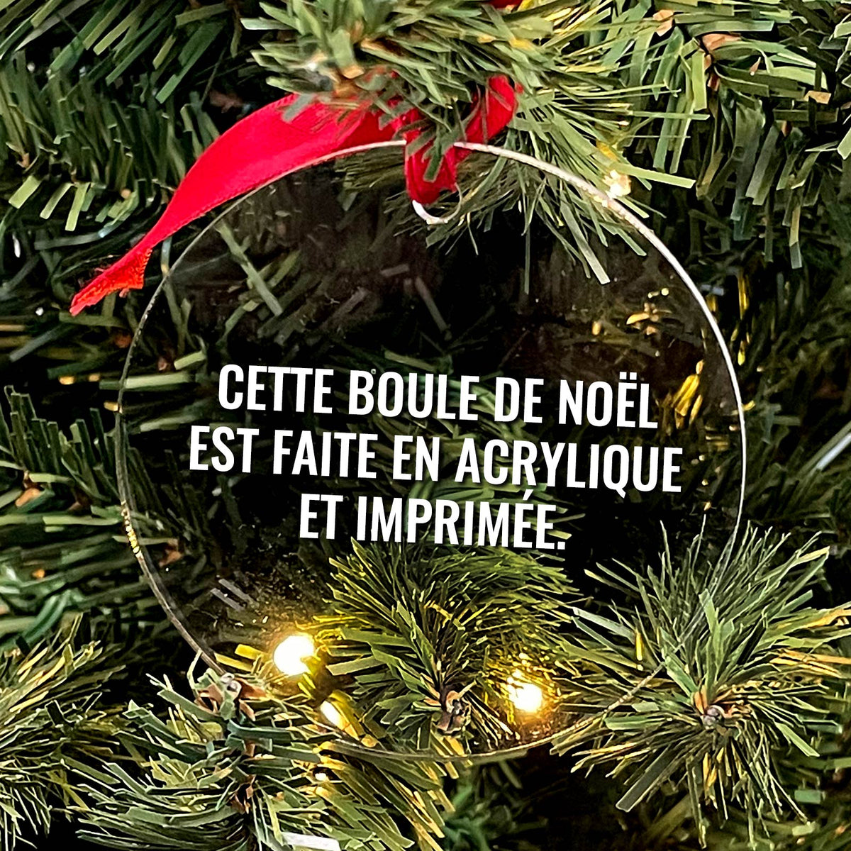 Lumières de Noël avec nom décoration en plexiglas