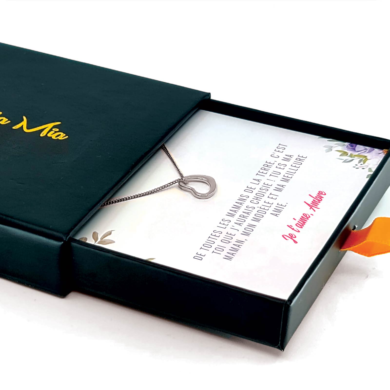 Cadeau pour Mamans - Collier et Carte avec Message Personnalisé