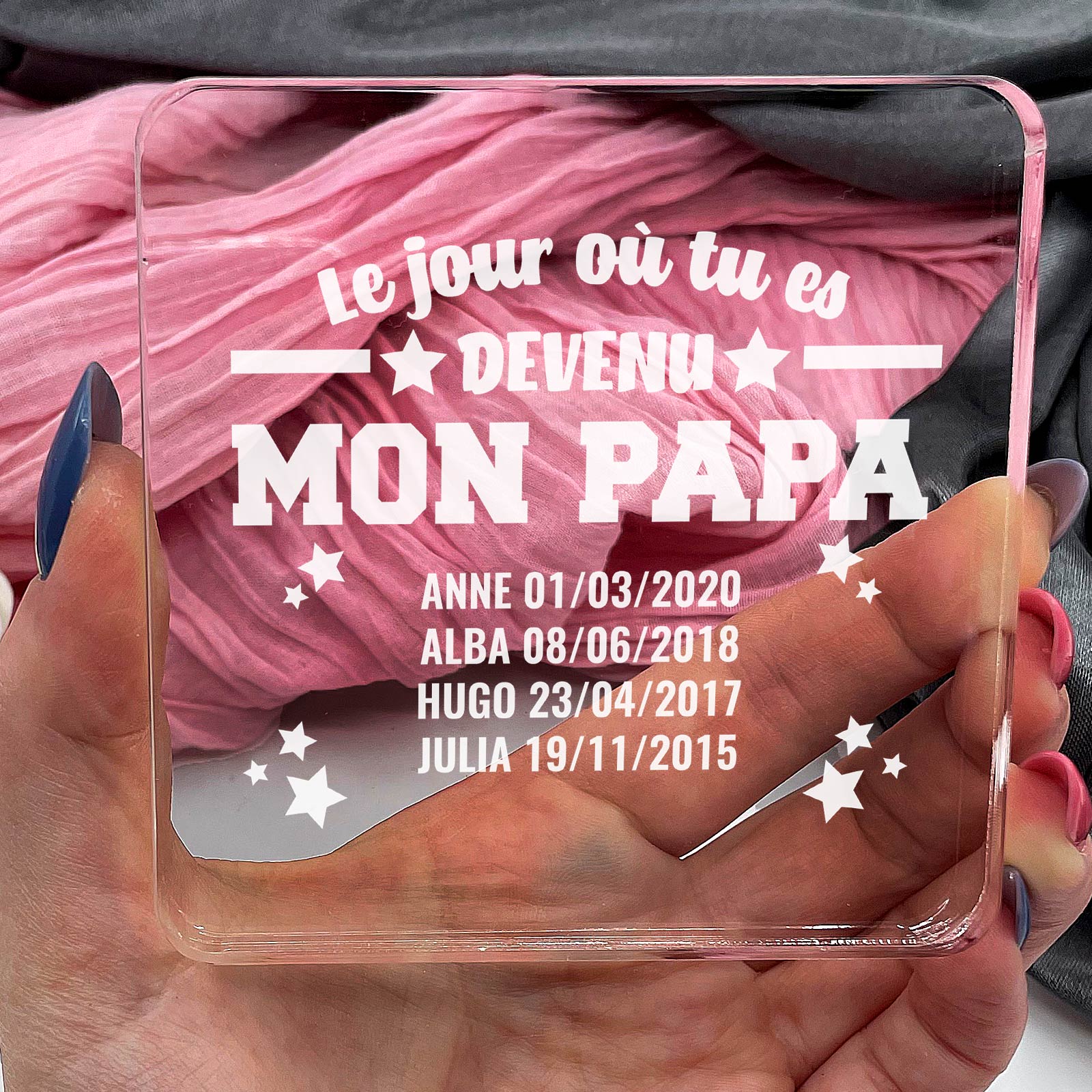 Le jour où tu es devenu mon papa - Plaque en Plexiglas