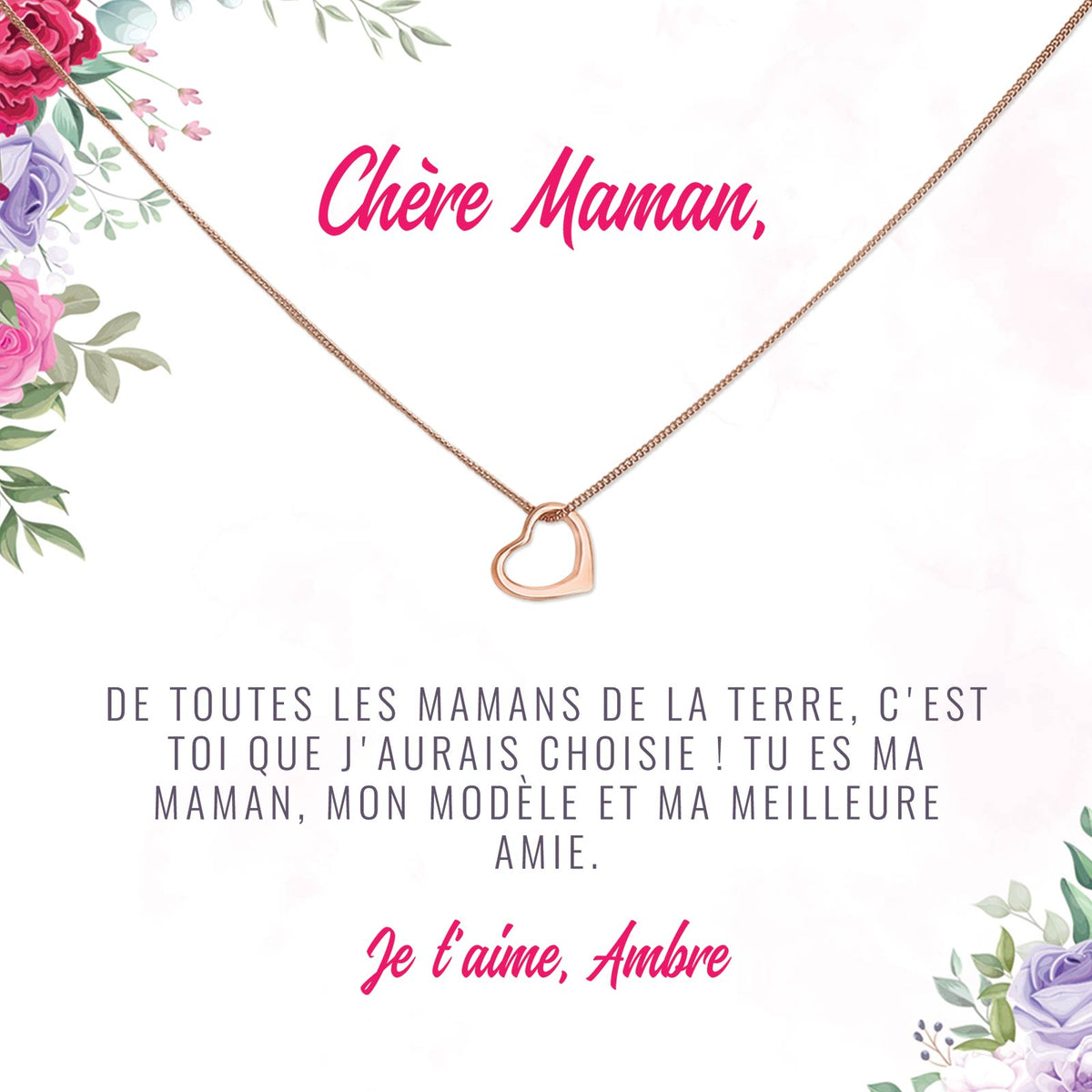 Cadeau pour Mamans - Collier et Carte avec Message Personnalisé